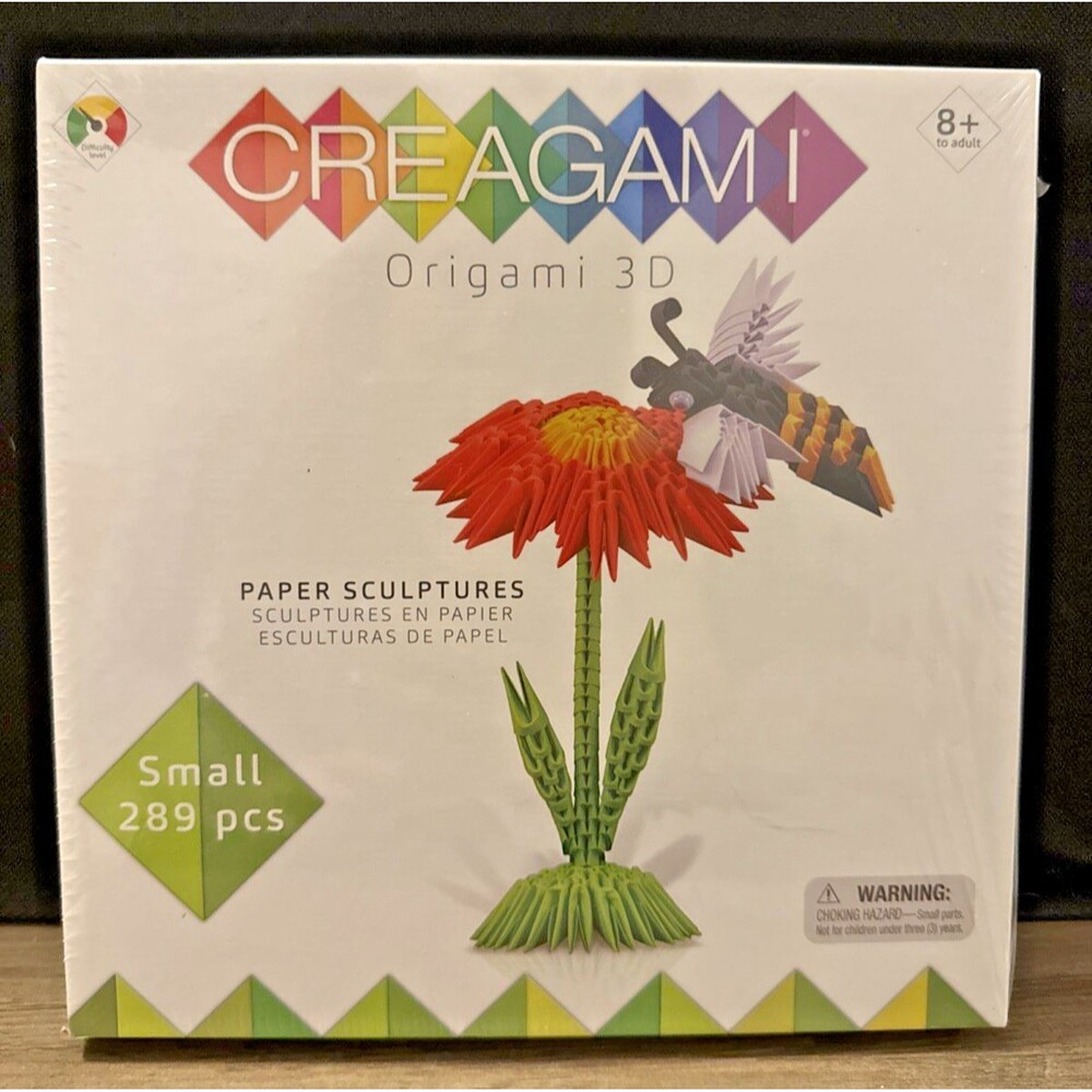 CREAGAMI Origami 3D Bee And Flower 289 Pcs Paper Sculptures New